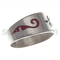 Ring with turtle motif, coloured inlay