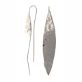 Drop earring with hammered structure, leaf shape